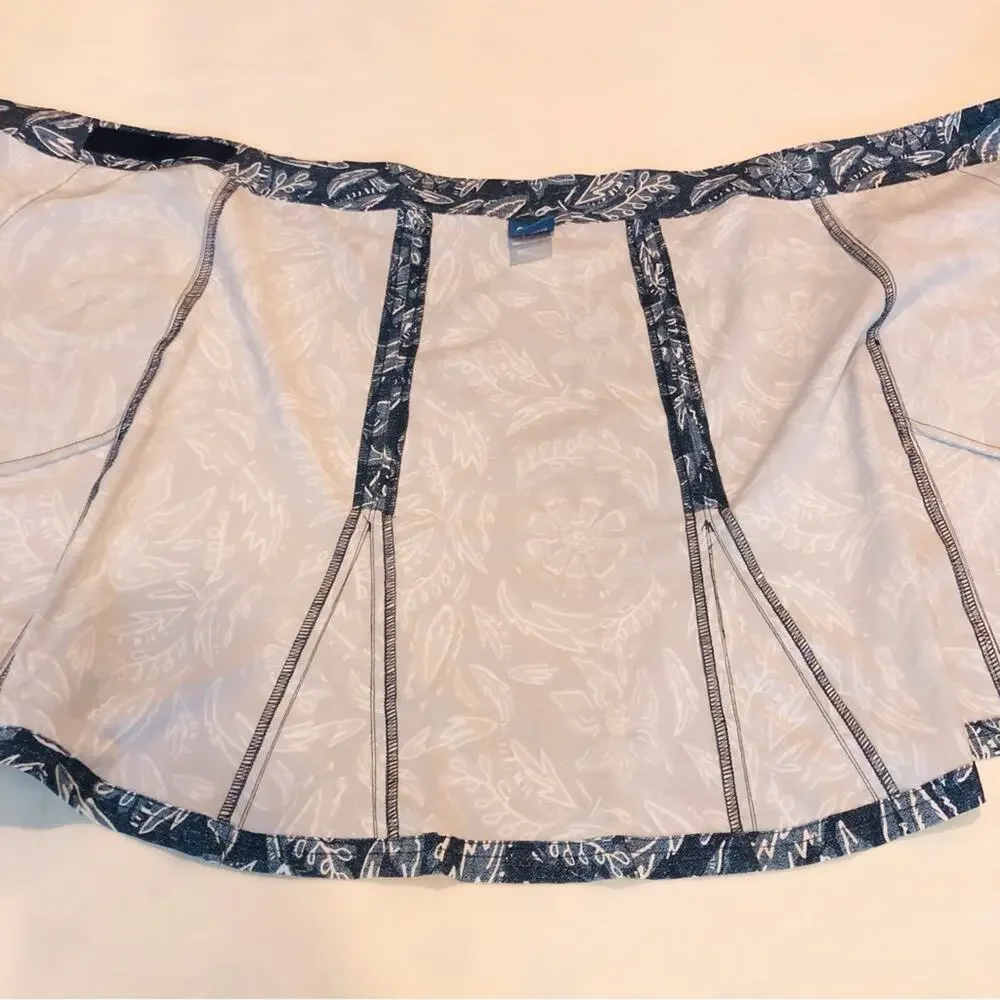 Rip Skirt Blue Rustica Denim Print Adjustable Wrap Waist Lightweight Comfort - Picture 14 of 16